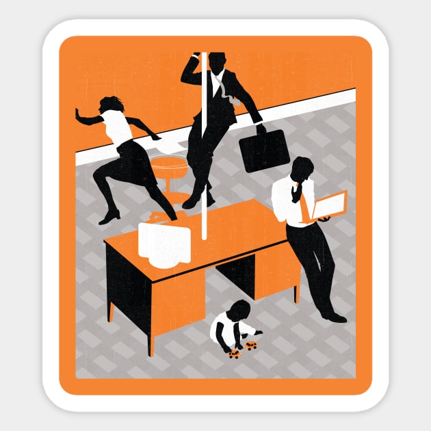 Hot desking Sticker by Neil Webb | Illustrator